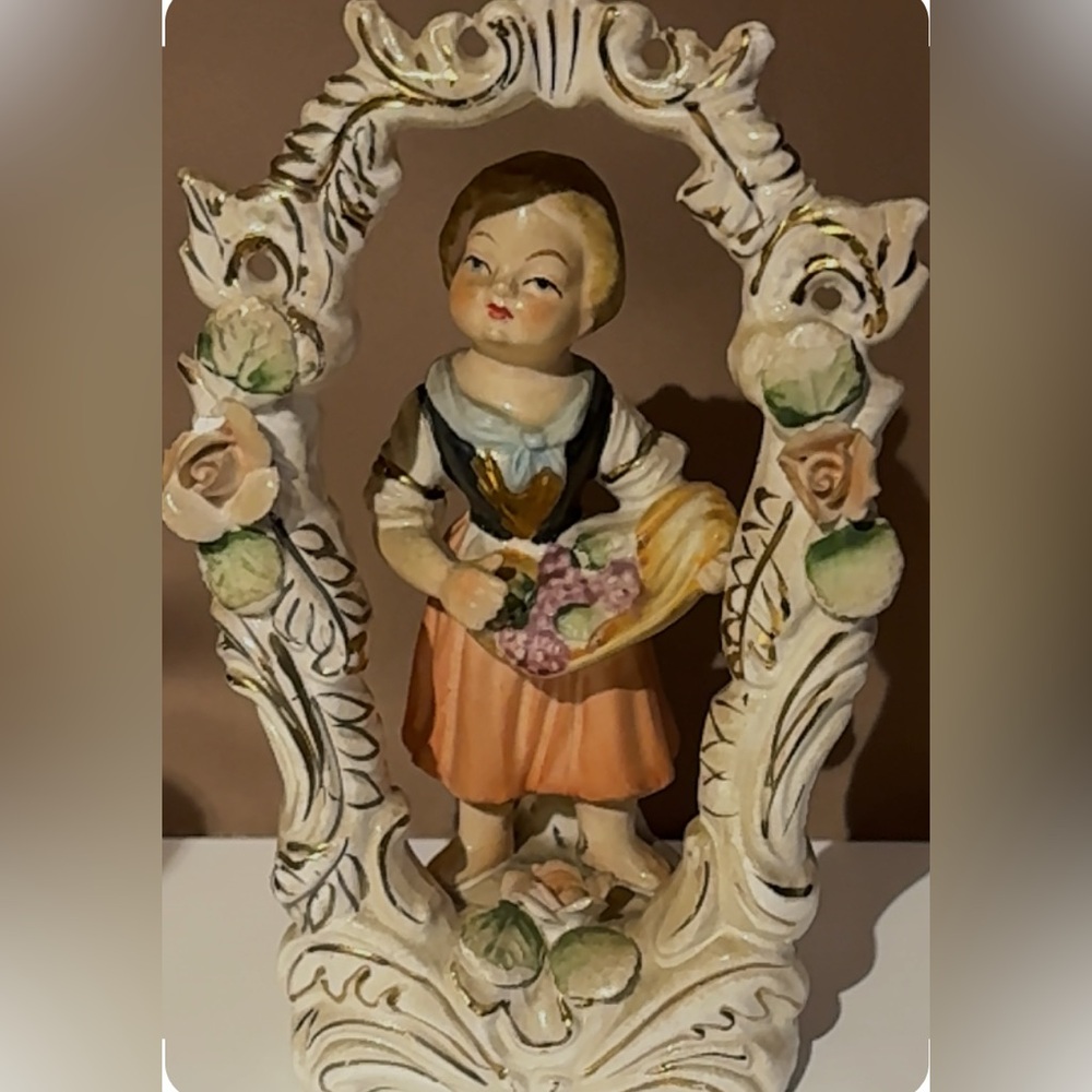 Vintage Pico Brand Cream and Pink Decor Accent Figurine